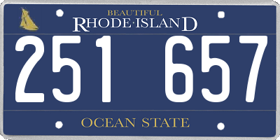 RI license plate 251657