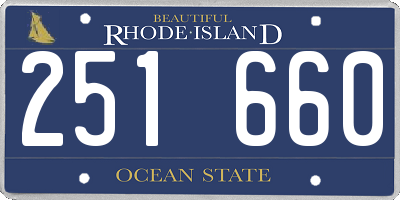 RI license plate 251660