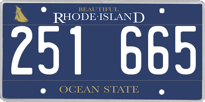 RI license plate 251665