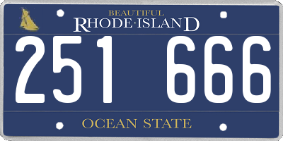 RI license plate 251666
