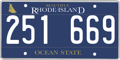 RI license plate 251669