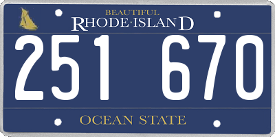 RI license plate 251670