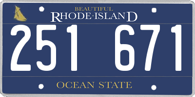 RI license plate 251671