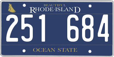 RI license plate 251684