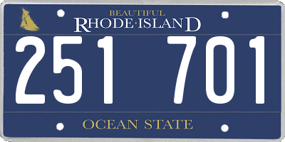 RI license plate 251701
