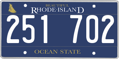 RI license plate 251702