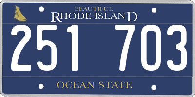 RI license plate 251703