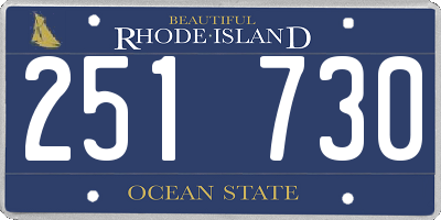 RI license plate 251730