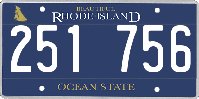 RI license plate 251756