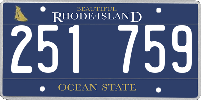 RI license plate 251759