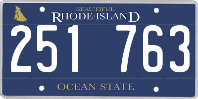RI license plate 251763
