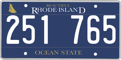 RI license plate 251765