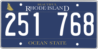 RI license plate 251768