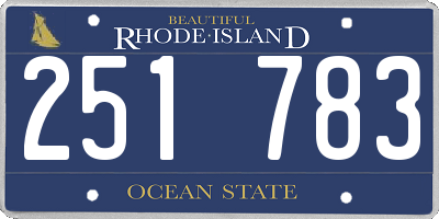 RI license plate 251783