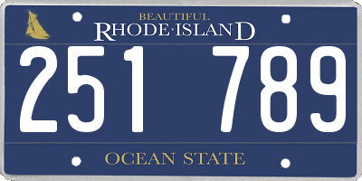 RI license plate 251789