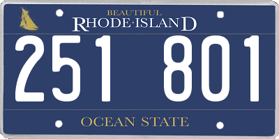 RI license plate 251801