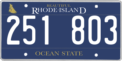 RI license plate 251803