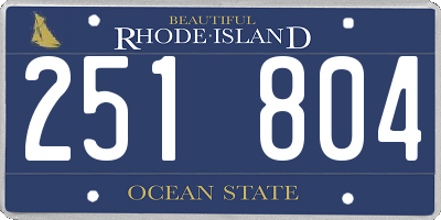 RI license plate 251804