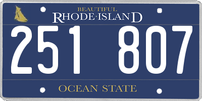 RI license plate 251807