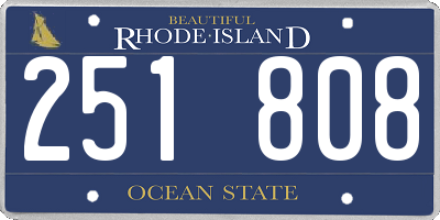 RI license plate 251808