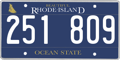 RI license plate 251809