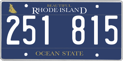 RI license plate 251815