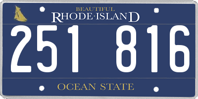 RI license plate 251816