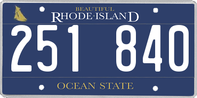 RI license plate 251840