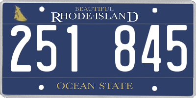RI license plate 251845