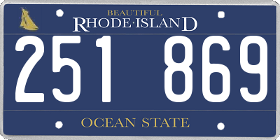 RI license plate 251869