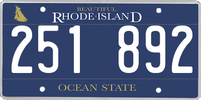 RI license plate 251892