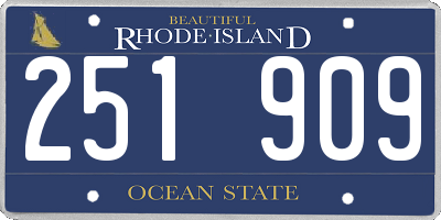 RI license plate 251909