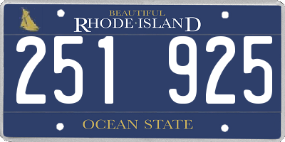 RI license plate 251925