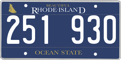 RI license plate 251930