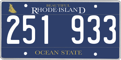 RI license plate 251933