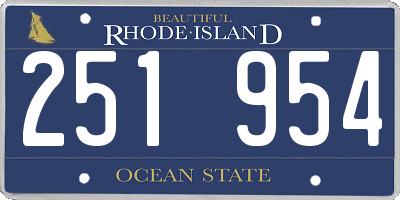 RI license plate 251954