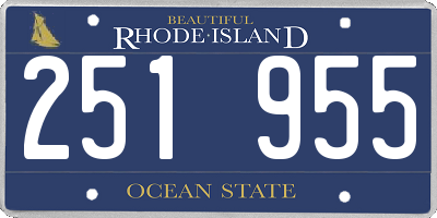 RI license plate 251955