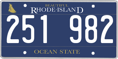 RI license plate 251982