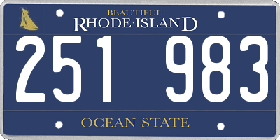RI license plate 251983