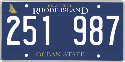RI license plate 251987