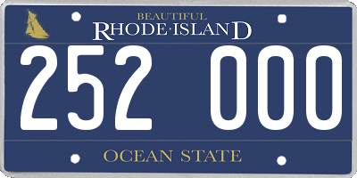 RI license plate 252000