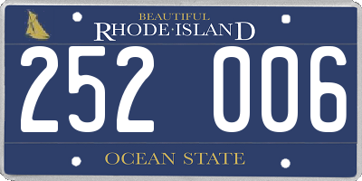 RI license plate 252006