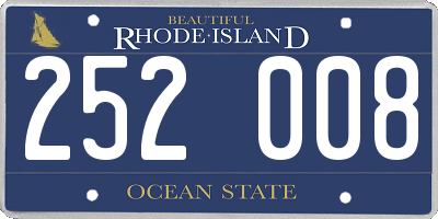 RI license plate 252008