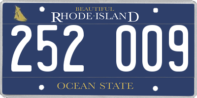 RI license plate 252009
