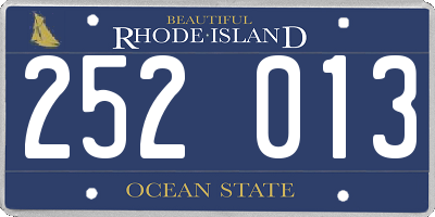 RI license plate 252013