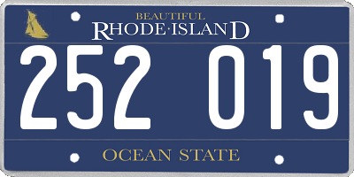 RI license plate 252019