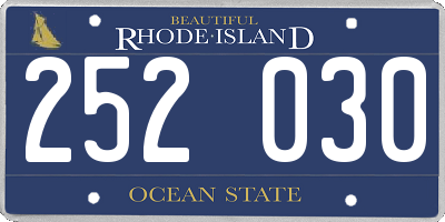 RI license plate 252030