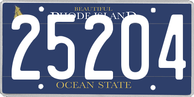 RI license plate 25204