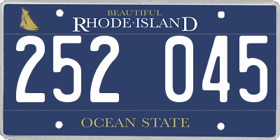 RI license plate 252045