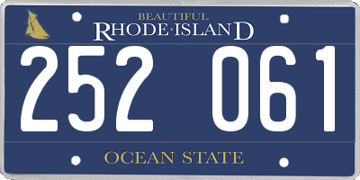 RI license plate 252061